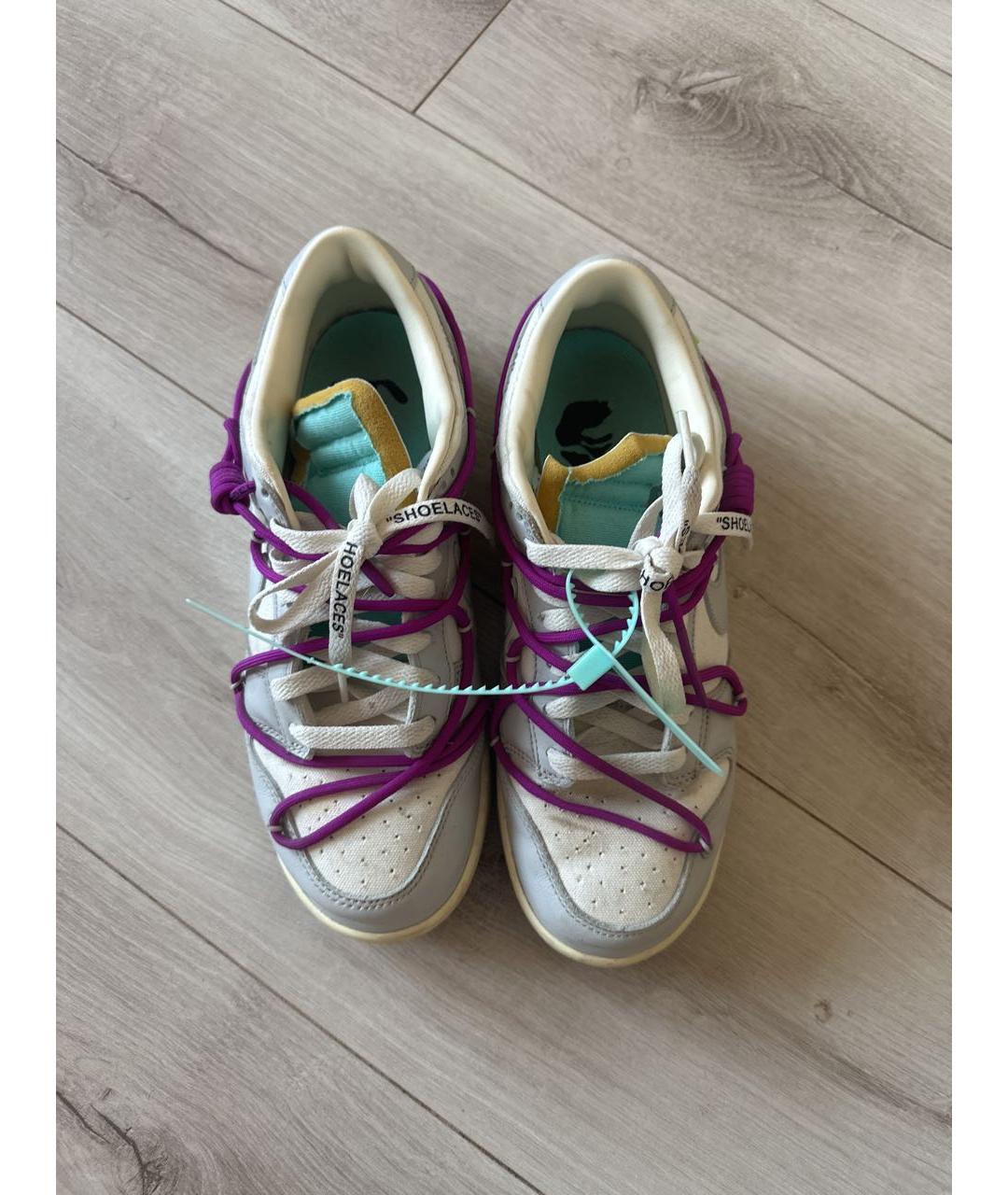 NIKE X OFF-WHITE Белые низкие кроссовки / кеды, фото 3