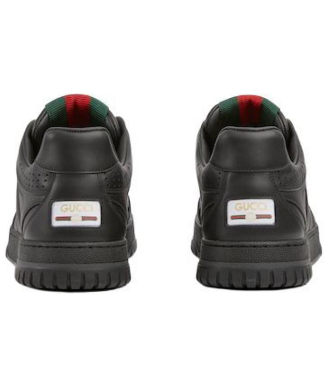 GUCCI Черные кожаные низкие кроссовки / кеды, фото 5