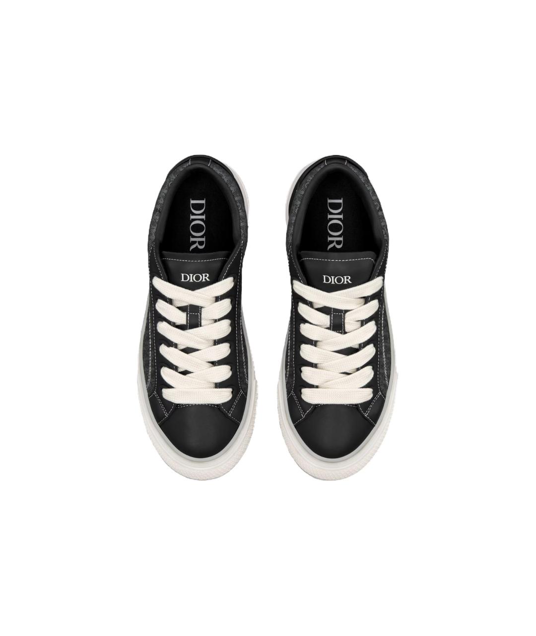 CHRISTIAN DIOR Черные кожаные низкие кроссовки / кеды, фото 3