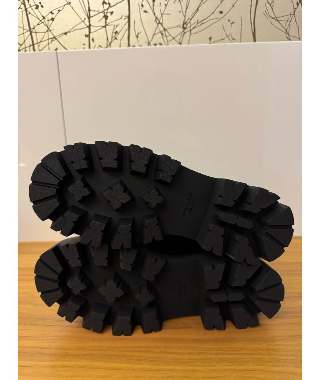 PRADA Черные кожаные ботинки, фото 5