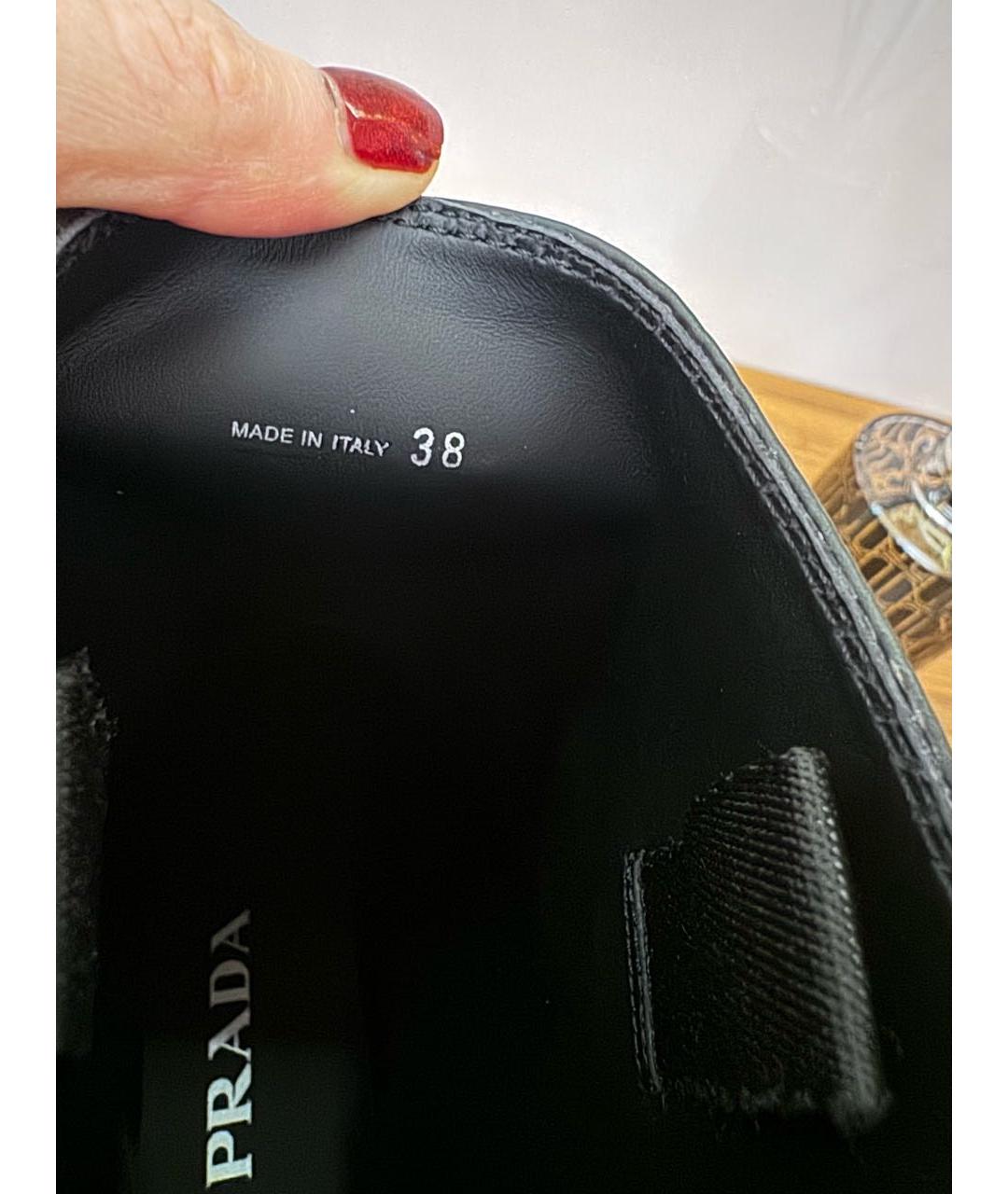 PRADA Черные кожаные ботинки, фото 8