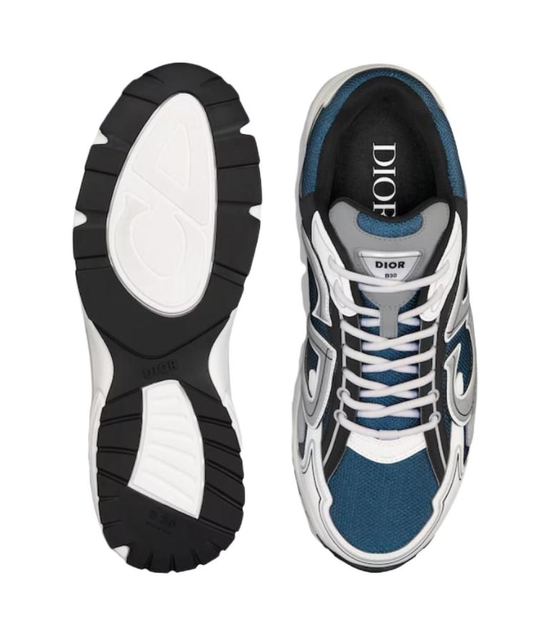CHRISTIAN DIOR Синие текстильные низкие кроссовки / кеды, фото 6