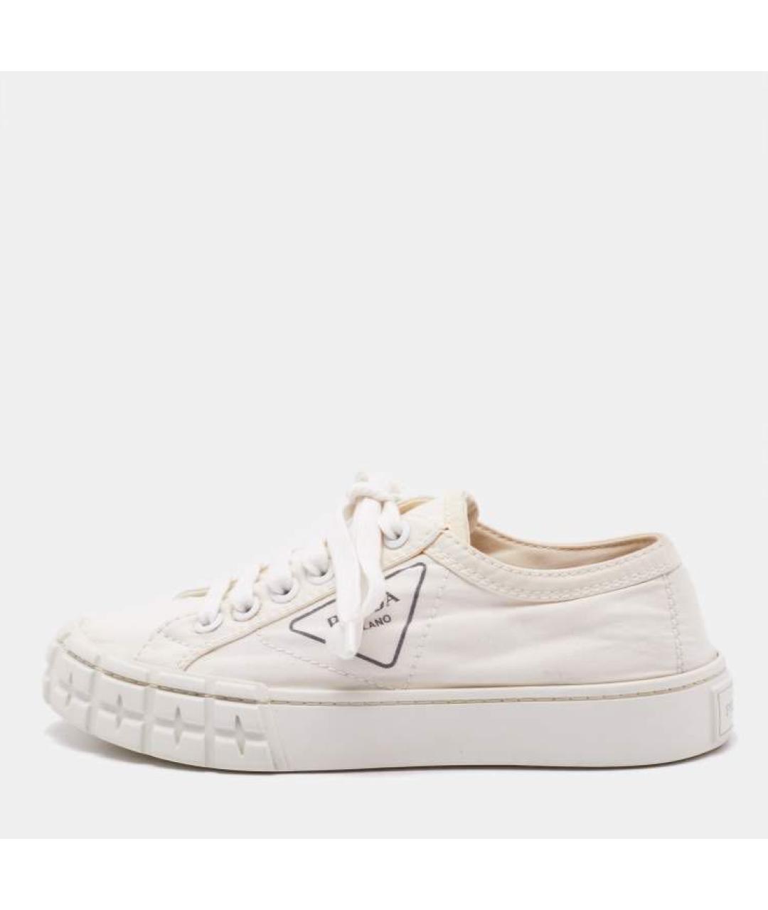 PRADA Белые текстильные кеды, фото 8