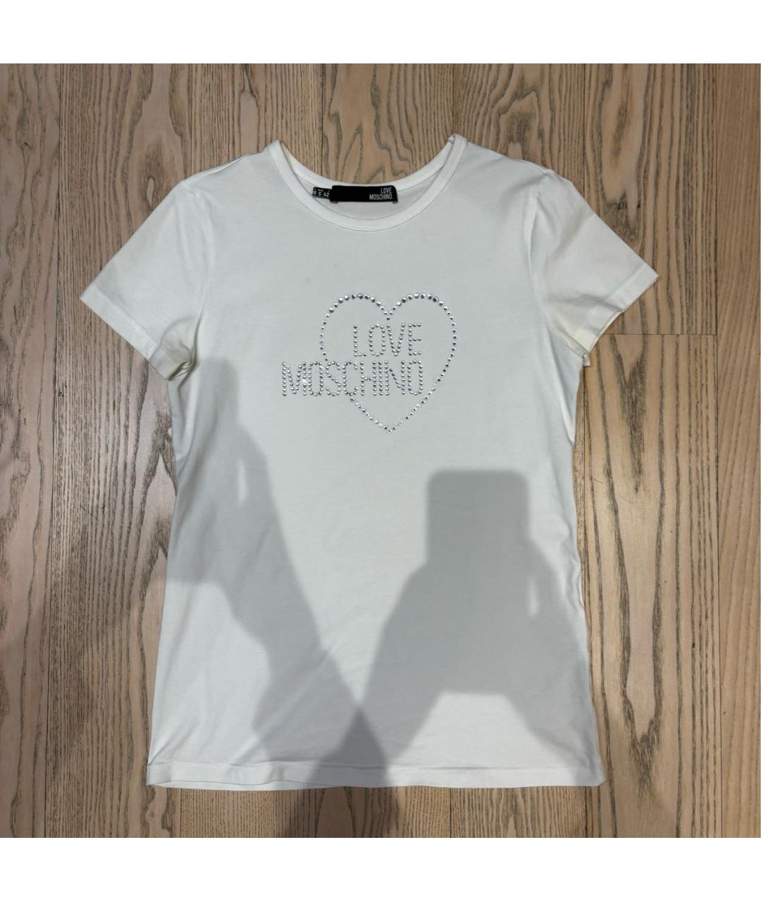 LOVE MOSCHINO Белый хлопковый детская футболка / топ, фото 5