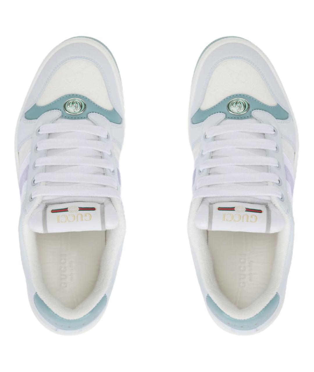 GUCCI Голубые кожаные кроссовки, фото 3