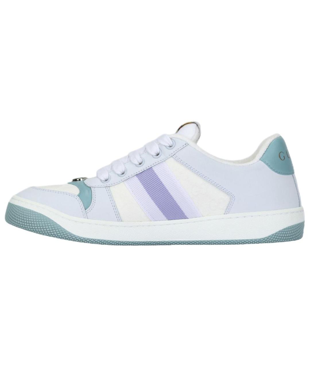 GUCCI Голубые кожаные кроссовки, фото 2