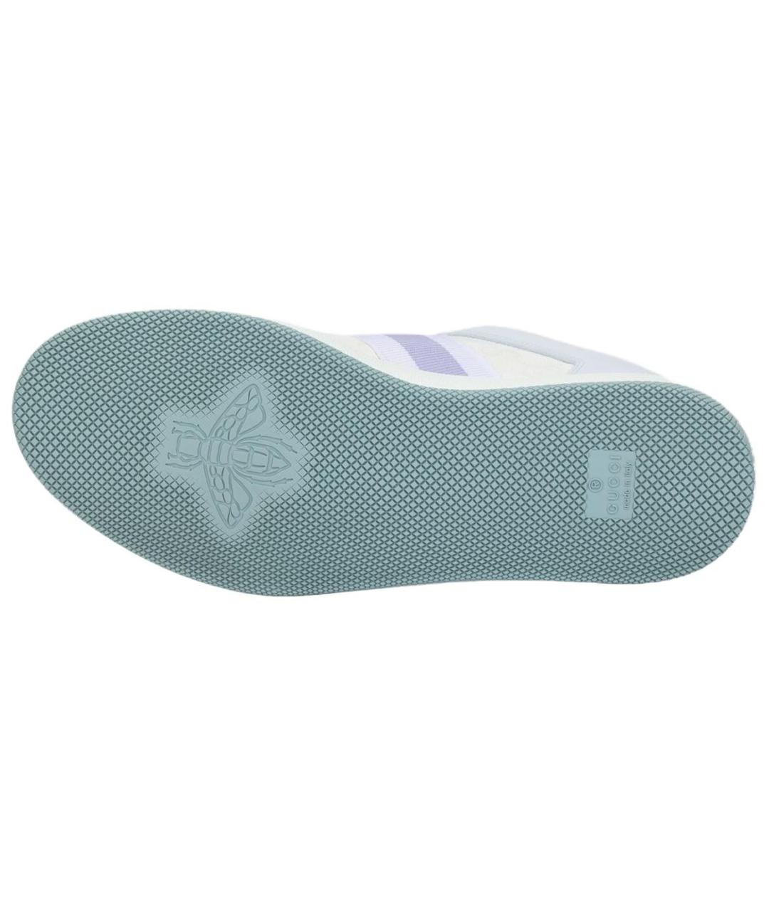 GUCCI Голубые кожаные кроссовки, фото 5