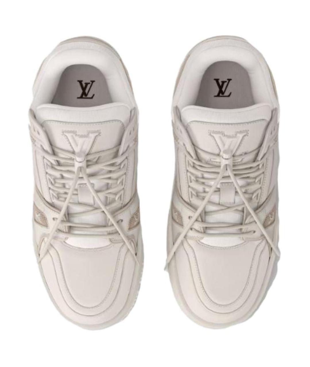 LOUIS VUITTON Белые кожаные кроссовки, фото 4