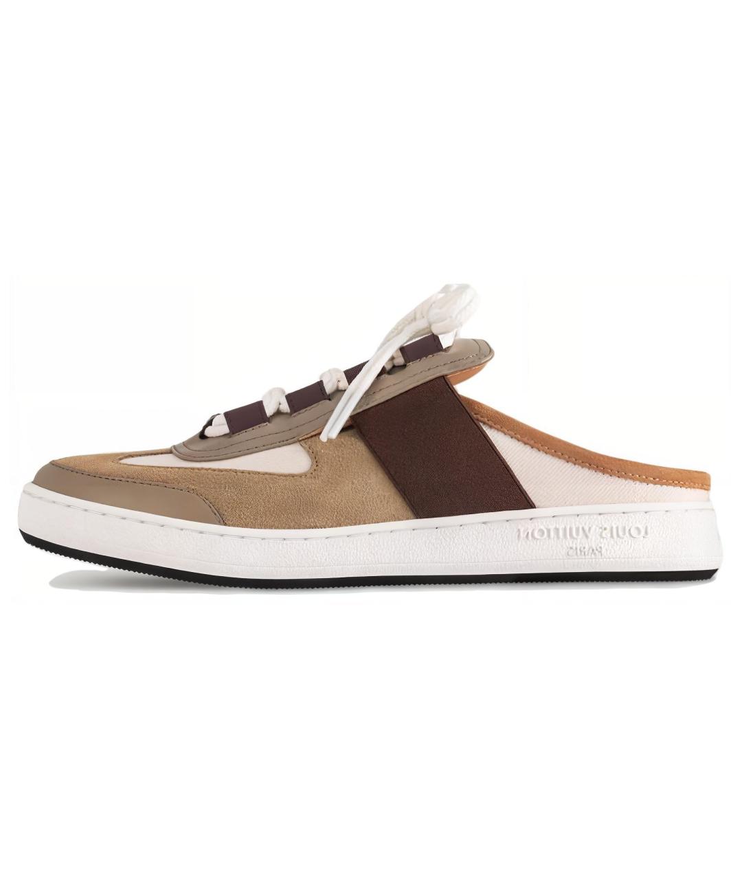 LOUIS VUITTON Коричневые замшевые мюли, фото 2