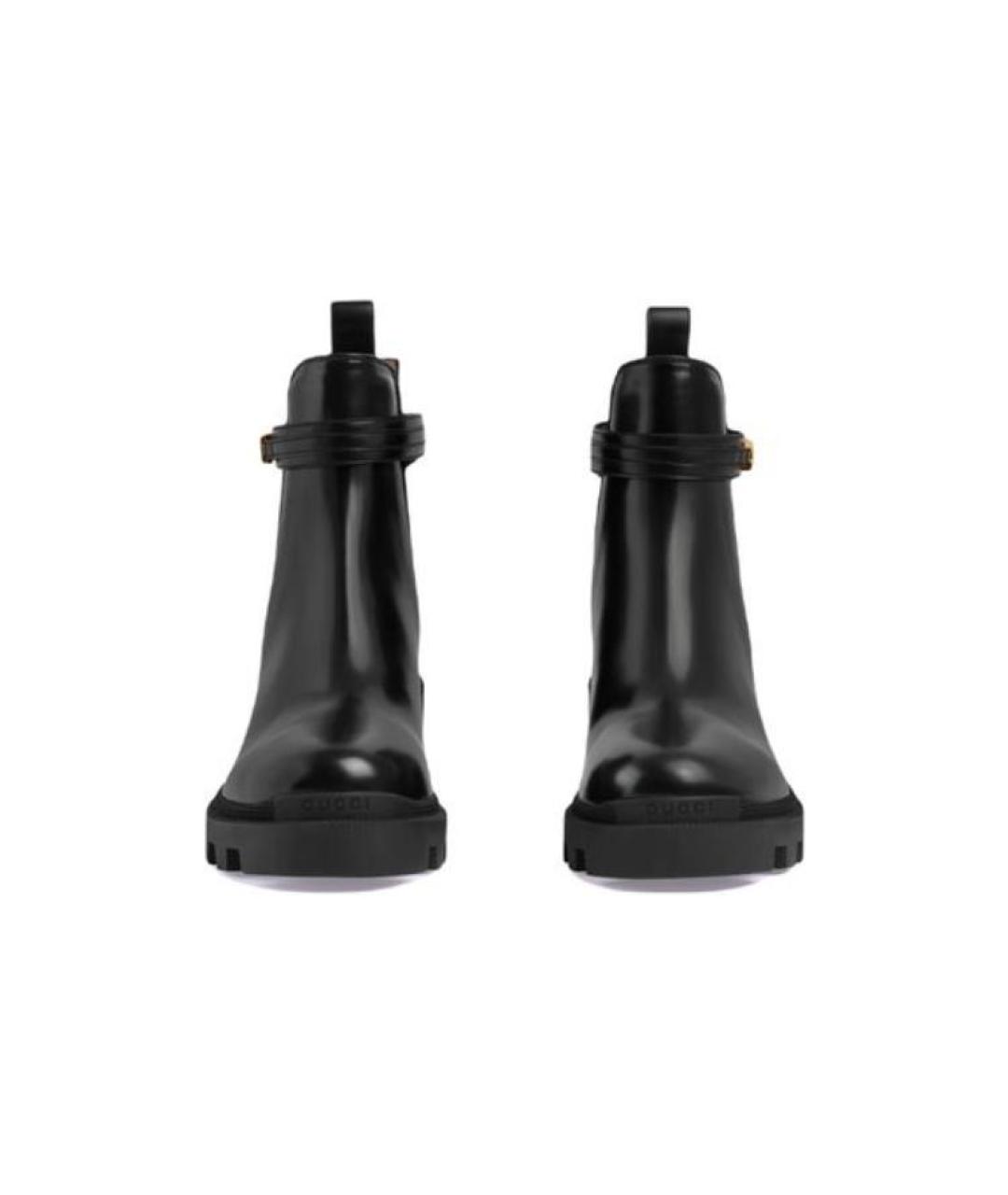 GUCCI Черные кожаные сапоги, фото 3