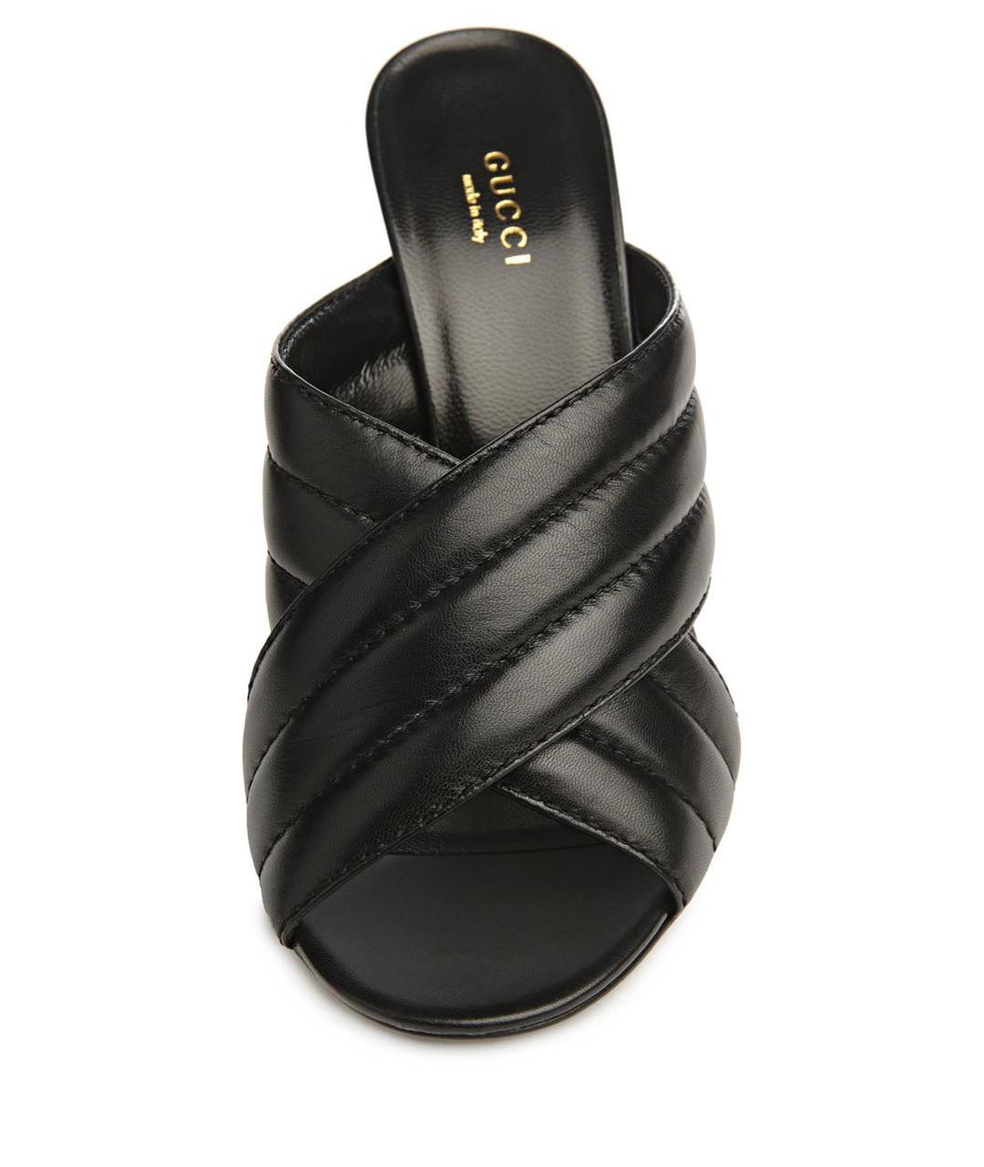 GUCCI Черные кожаные сабо, фото 4