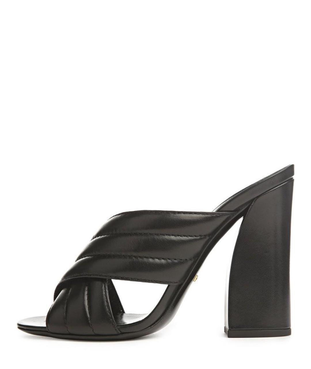GUCCI Черные кожаные сабо, фото 5