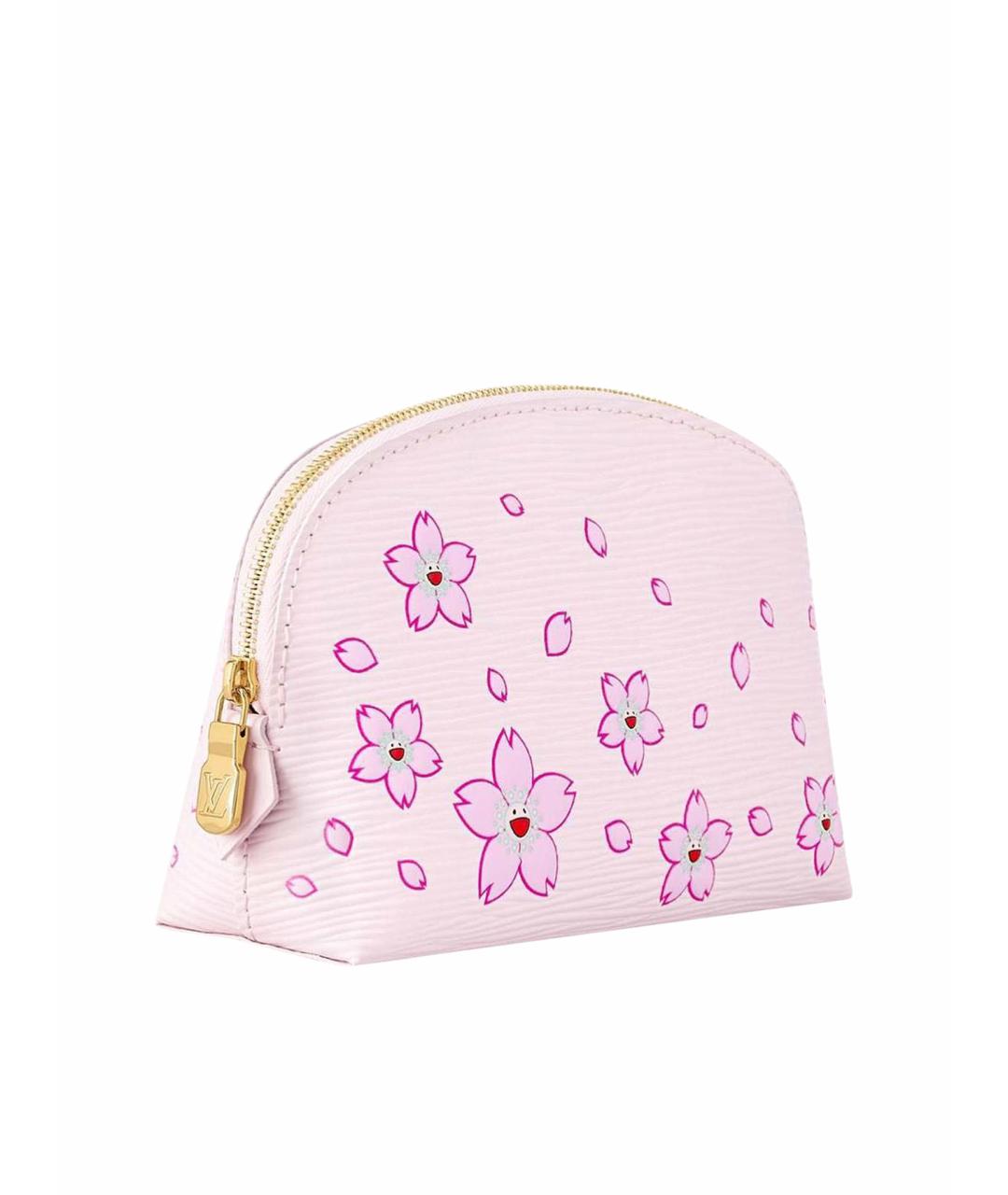 LOUIS VUITTON Розовая кожаная косметичка, фото 4