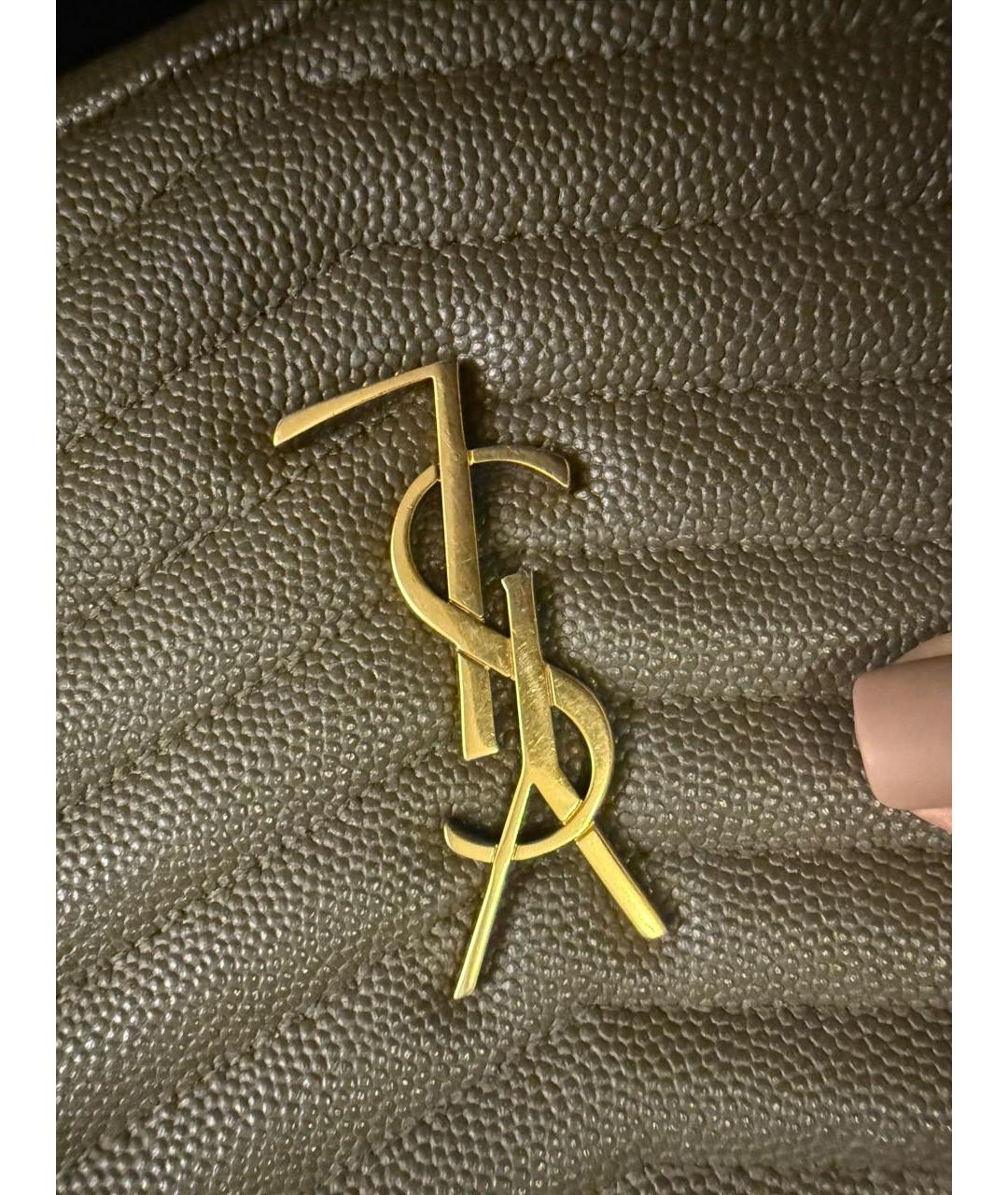 SAINT LAURENT Зеленая кожаная сумка через плечо, фото 3