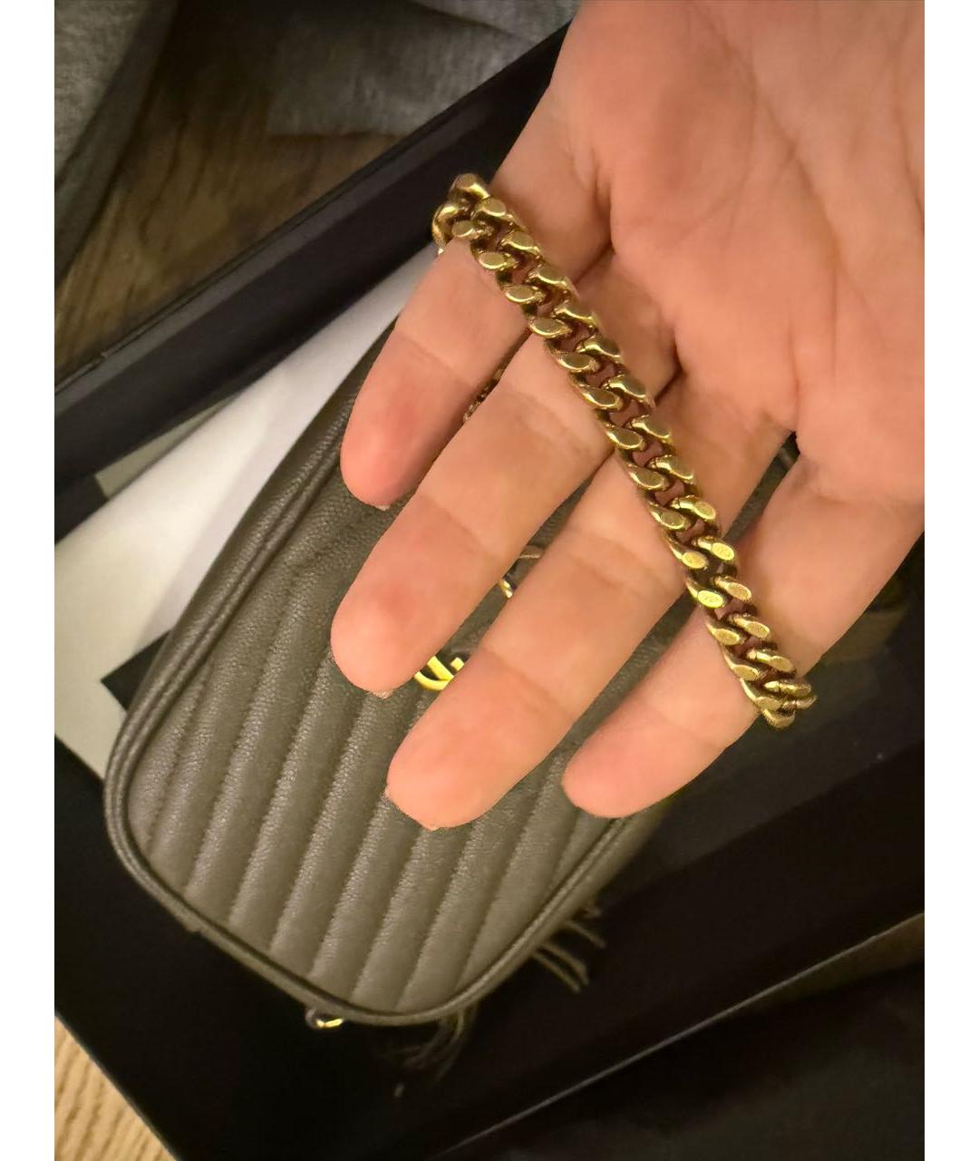 SAINT LAURENT Зеленая кожаная сумка через плечо, фото 4