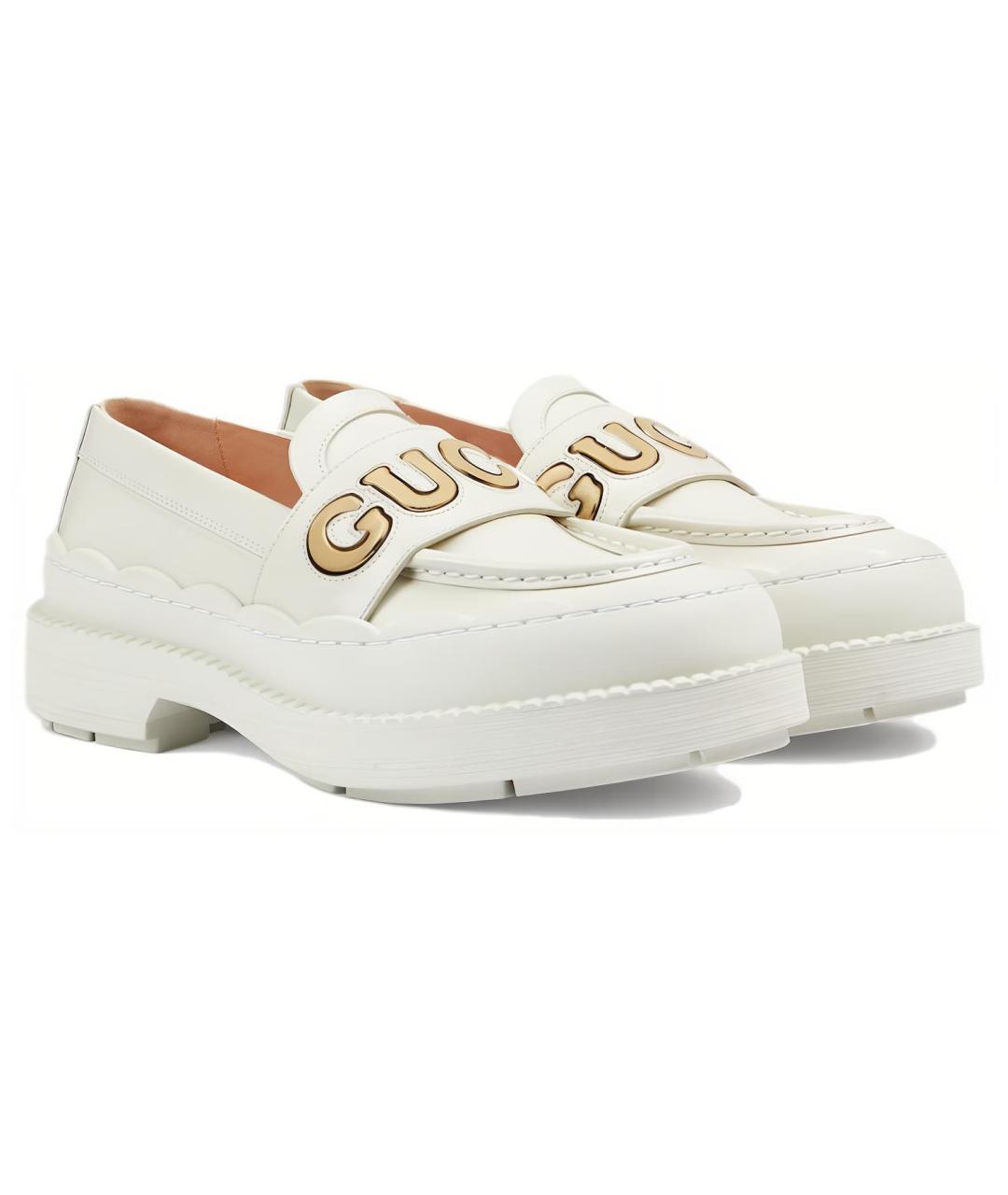 GUCCI Белые лоферы, фото 3