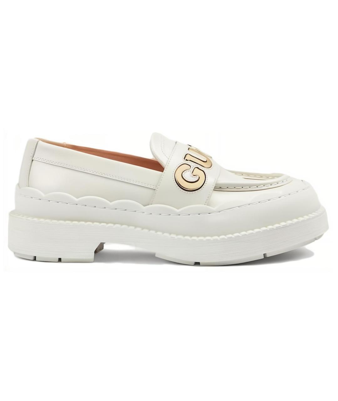 GUCCI Белые лоферы, фото 1