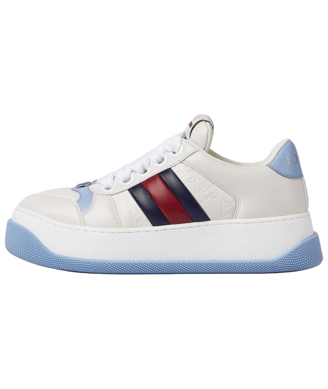 GUCCI Белые кожаные кроссовки, фото 2