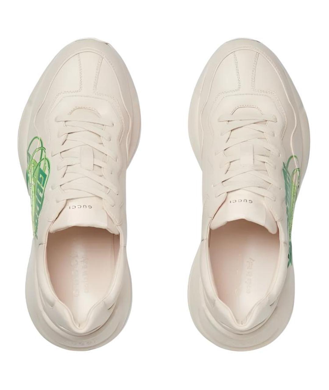 GUCCI Белые низкие кроссовки / кеды, фото 5