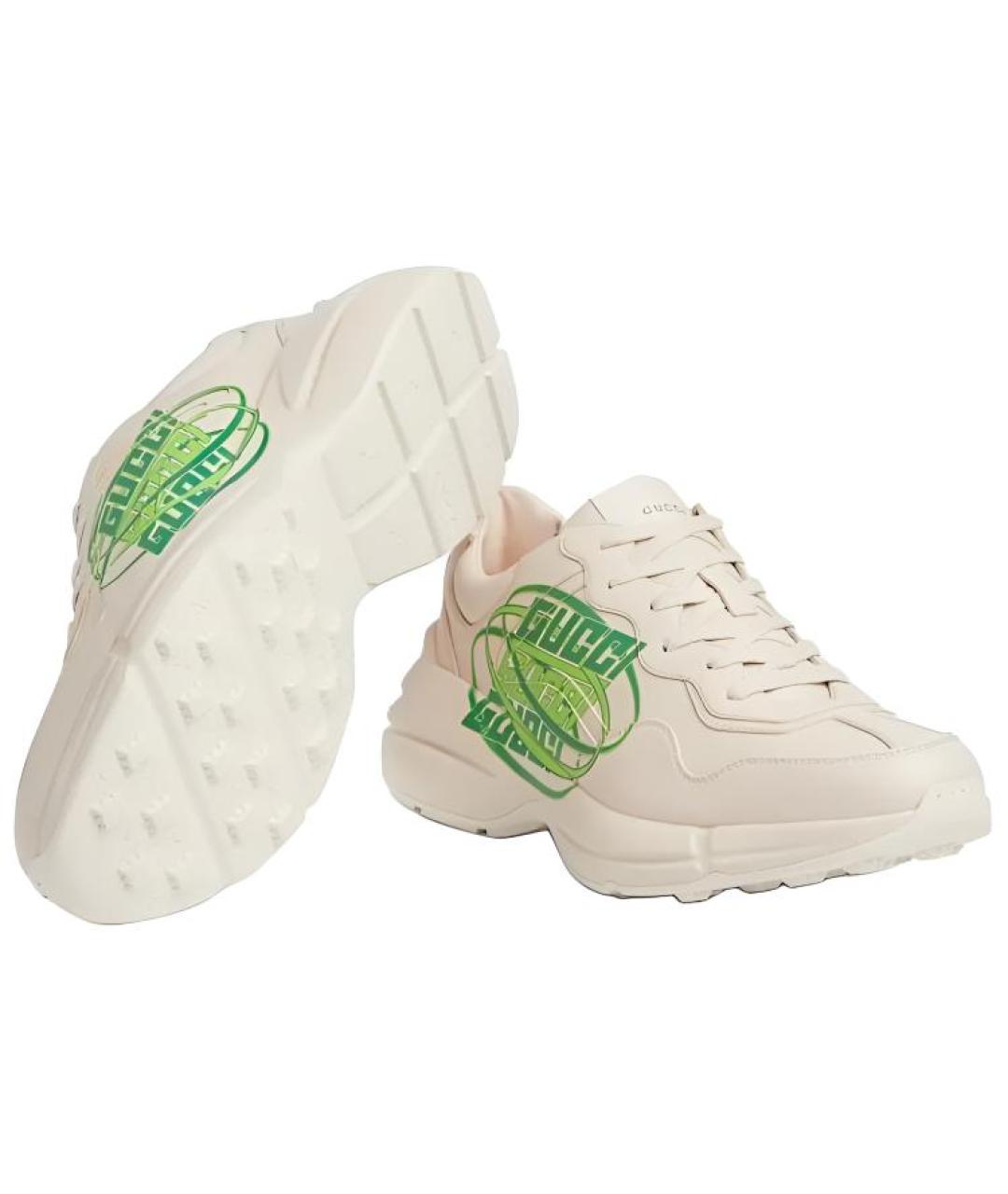 GUCCI Белые низкие кроссовки / кеды, фото 6