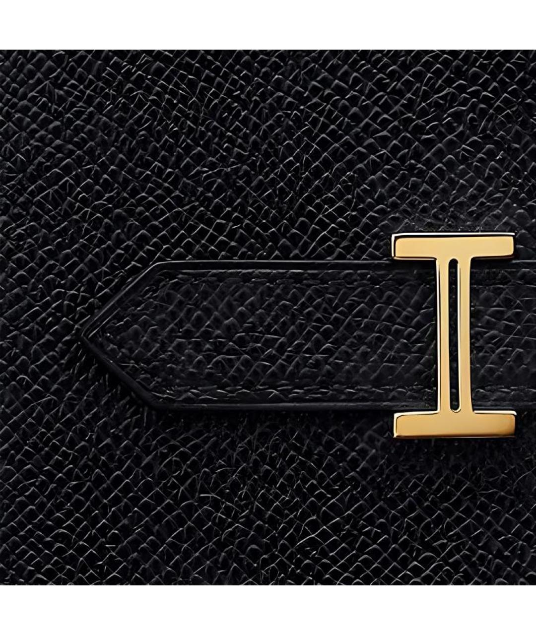 HERMES Черный кожаный кошелек, фото 3