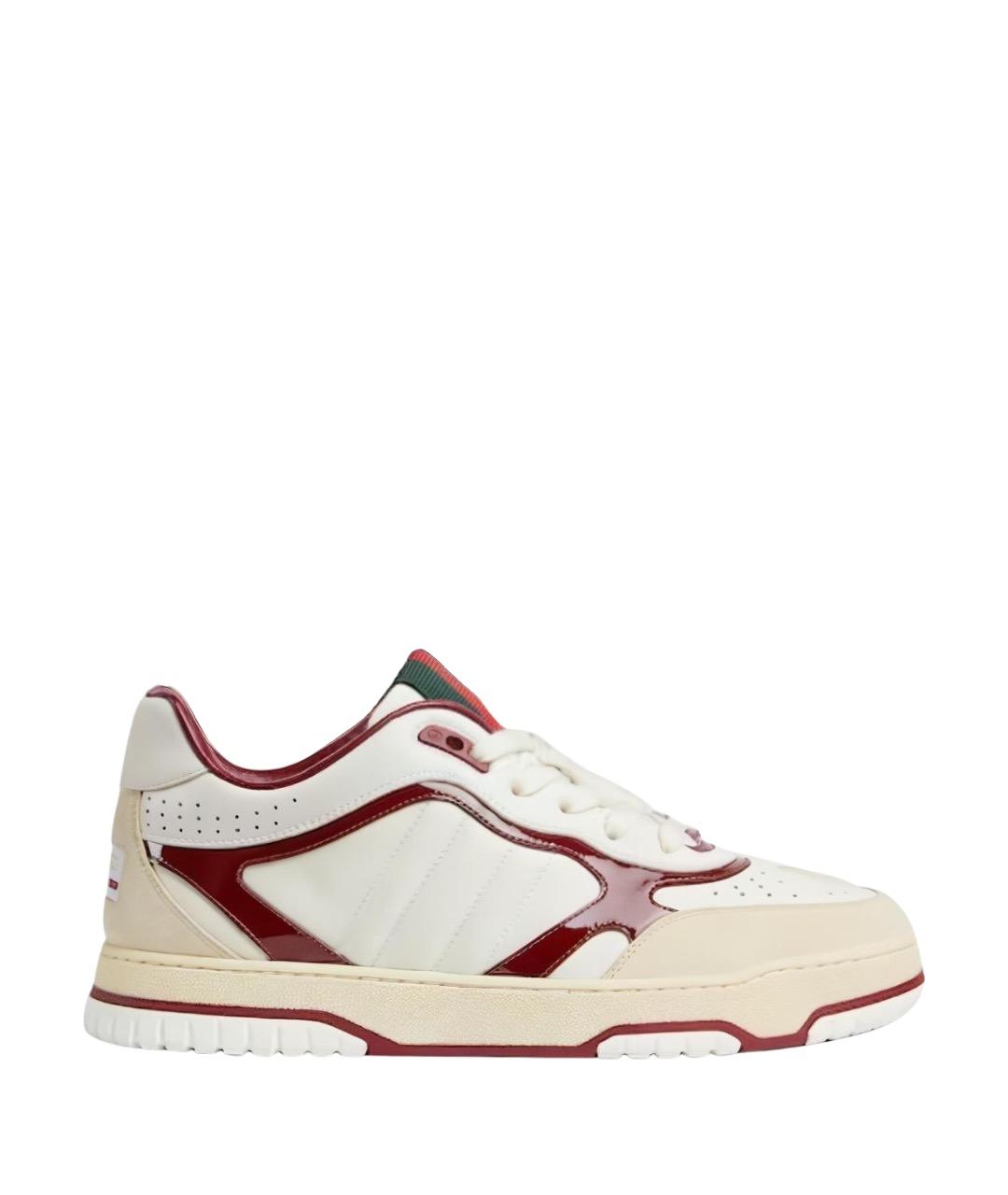 GUCCI Белые кожаные низкие кроссовки / кеды, фото 1