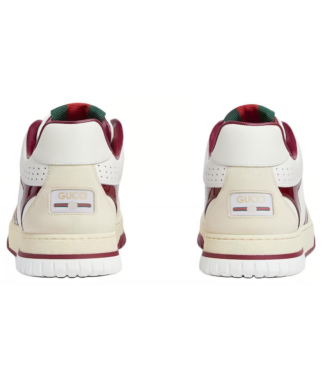 GUCCI Белые кожаные низкие кроссовки / кеды, фото 5