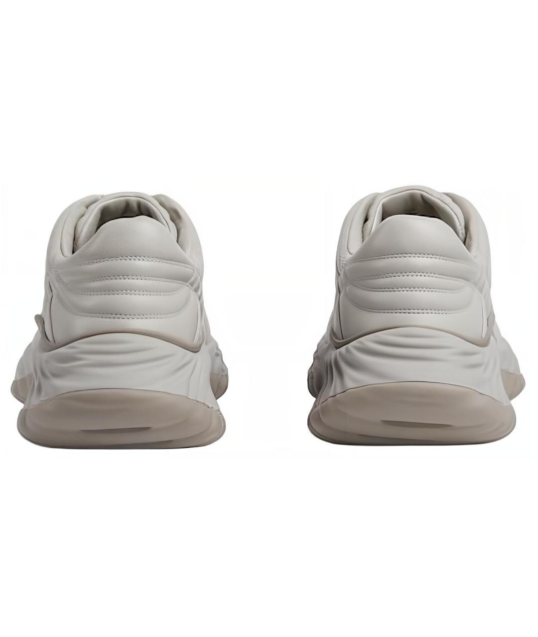 GUCCI Серые кожаные высокие кроссовки / кеды, фото 5