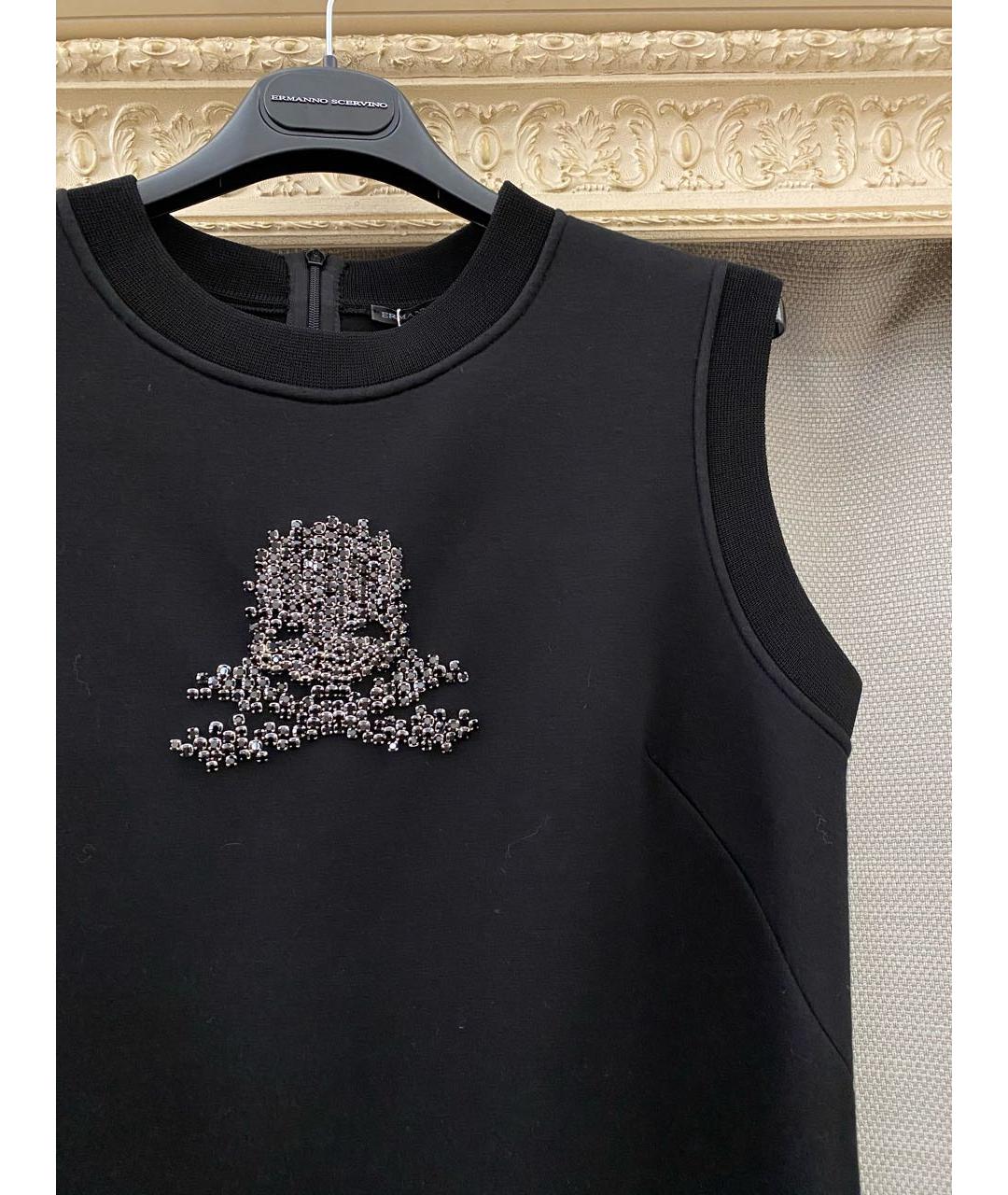 ERMANNO SCERVINO Черное вискозное повседневное платье, фото 8
