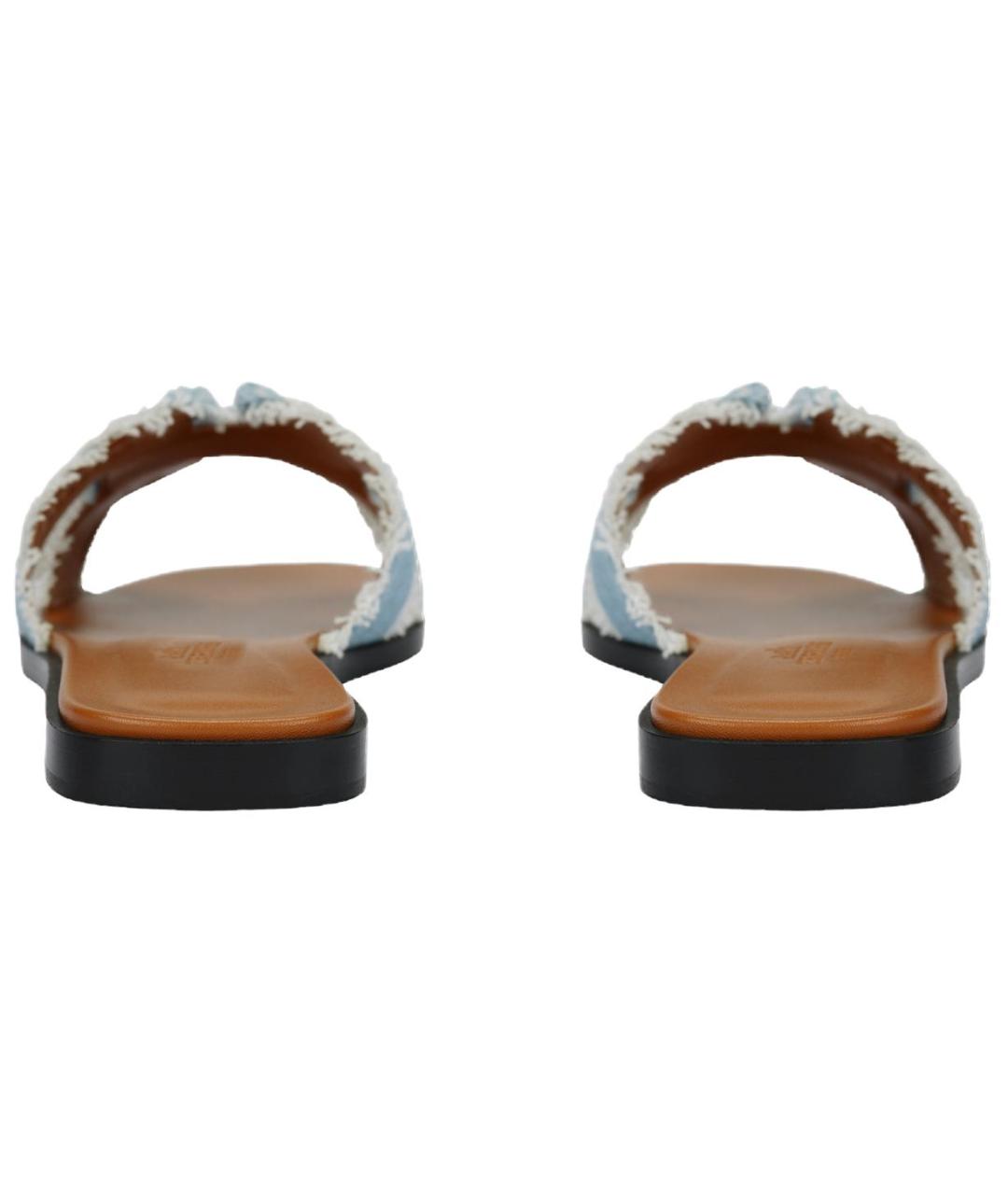 HERMES Синие сандалии, фото 4