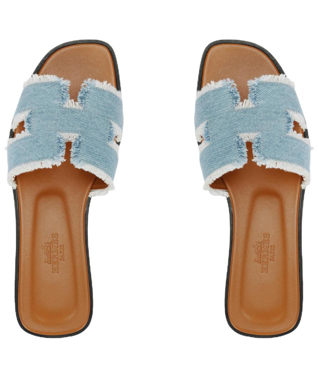 HERMES Синие сандалии, фото 3