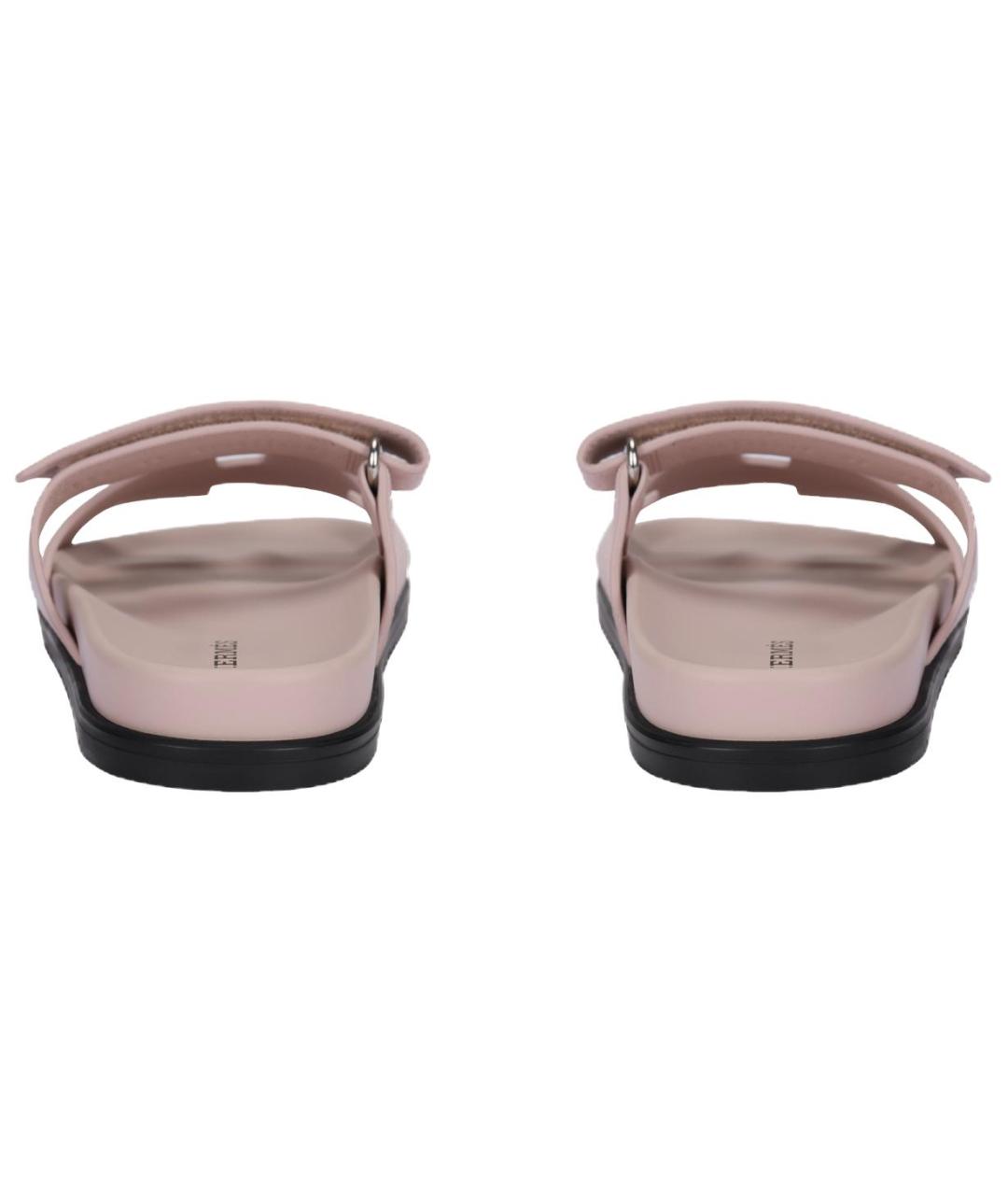 HERMES Розовые сандалии, фото 4