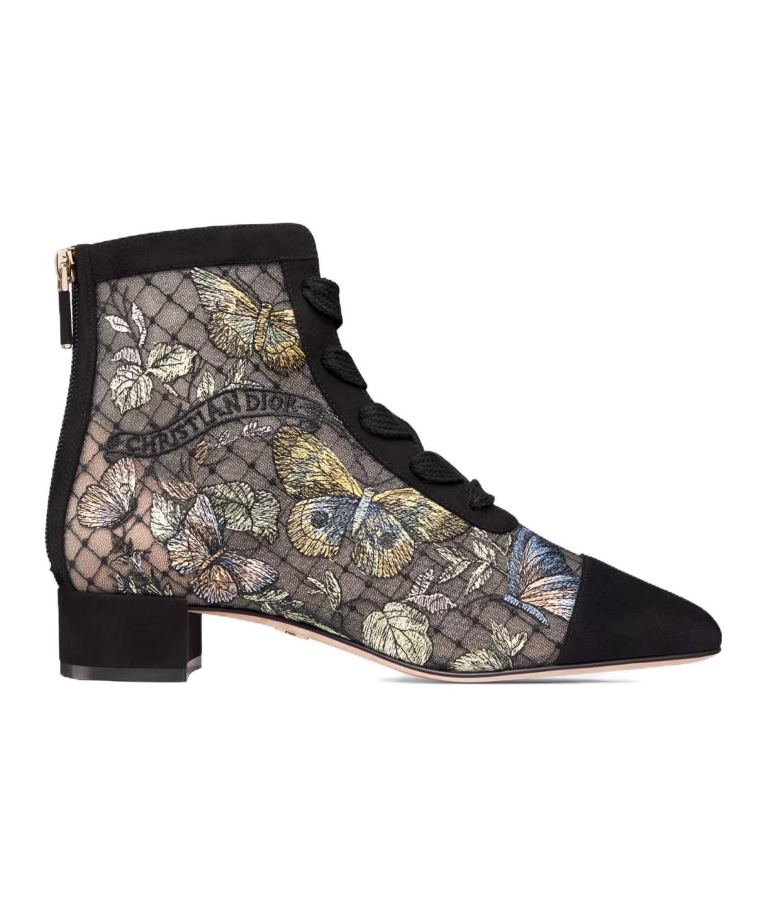 CHRISTIAN DIOR Черные замшевые ботильоны, фото 1
