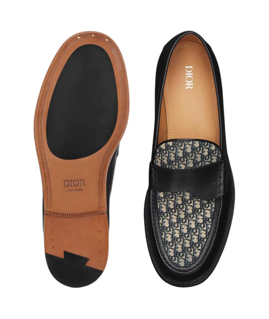 CHRISTIAN DIOR Черные кожаные лоферы, фото 5