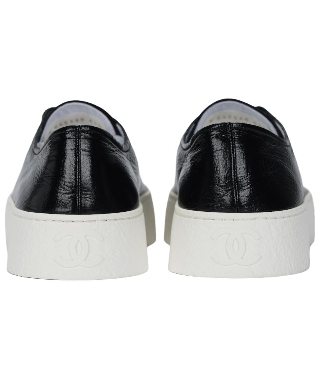 CHANEL Черные кожаные кеды, фото 6