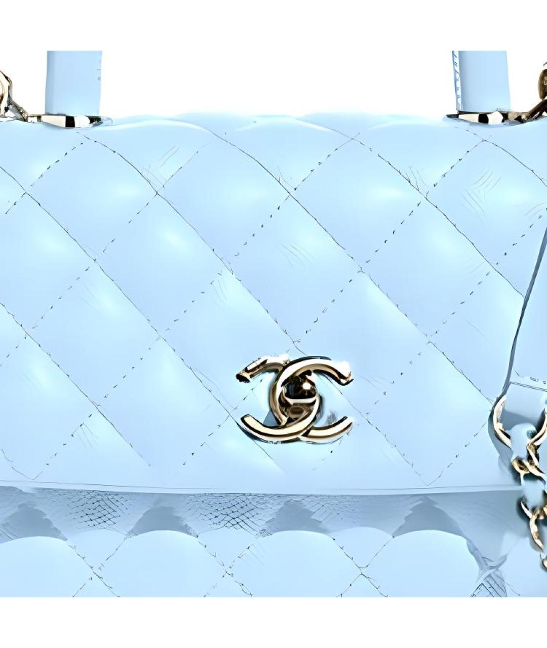 CHANEL Голубая кожаная сумка через плечо, фото 2