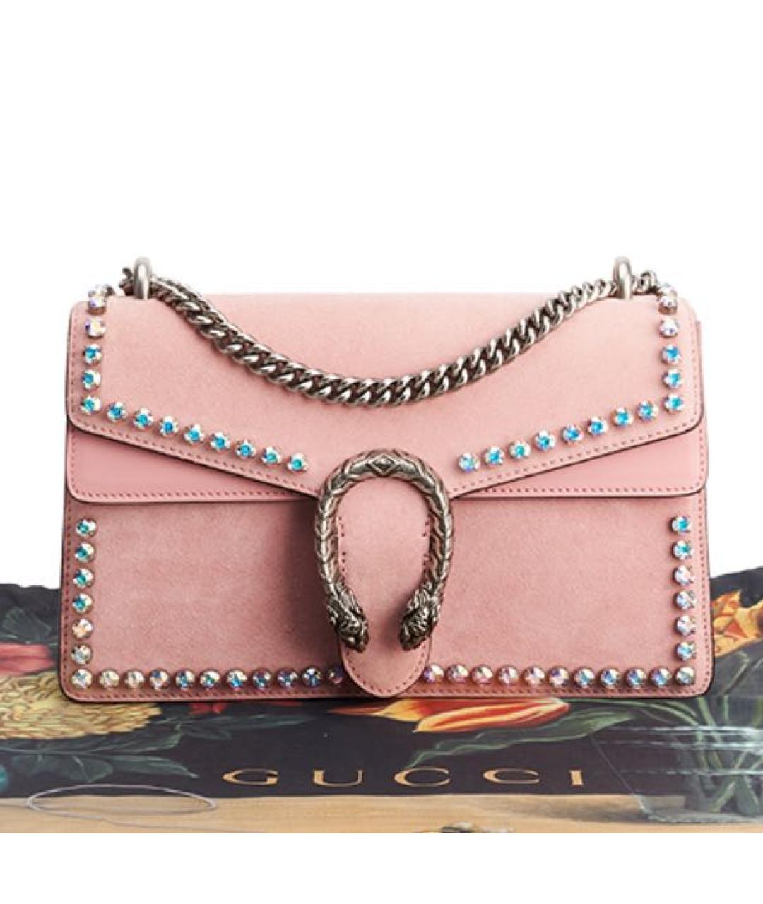 GUCCI Розовая замшевая сумка через плечо, фото 8