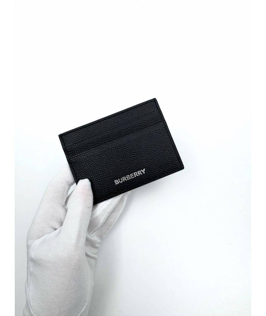 BURBERRY Черный кожаный кардхолдер, фото 3