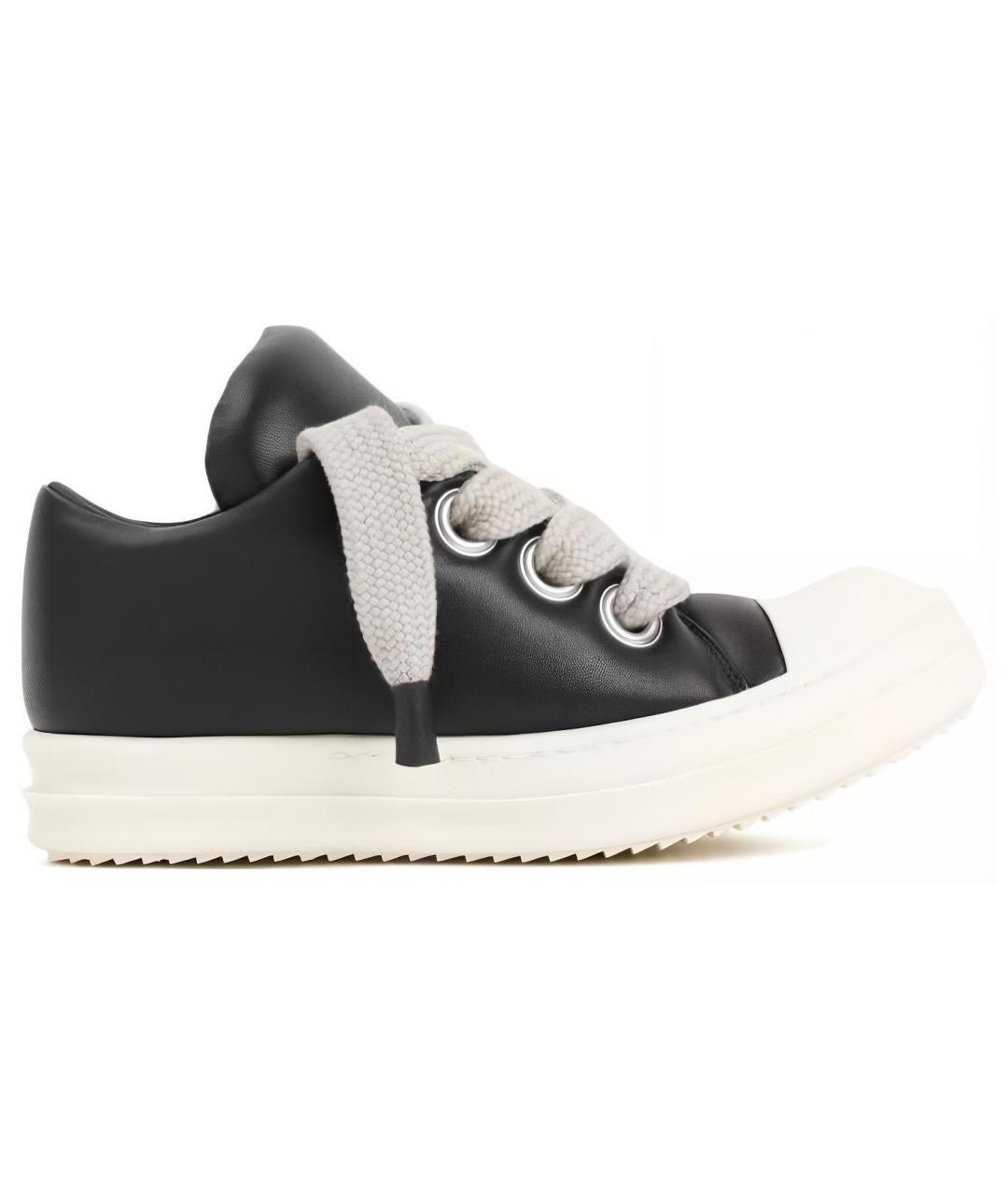 RICK OWENS Черные кожаные кеды, фото 1