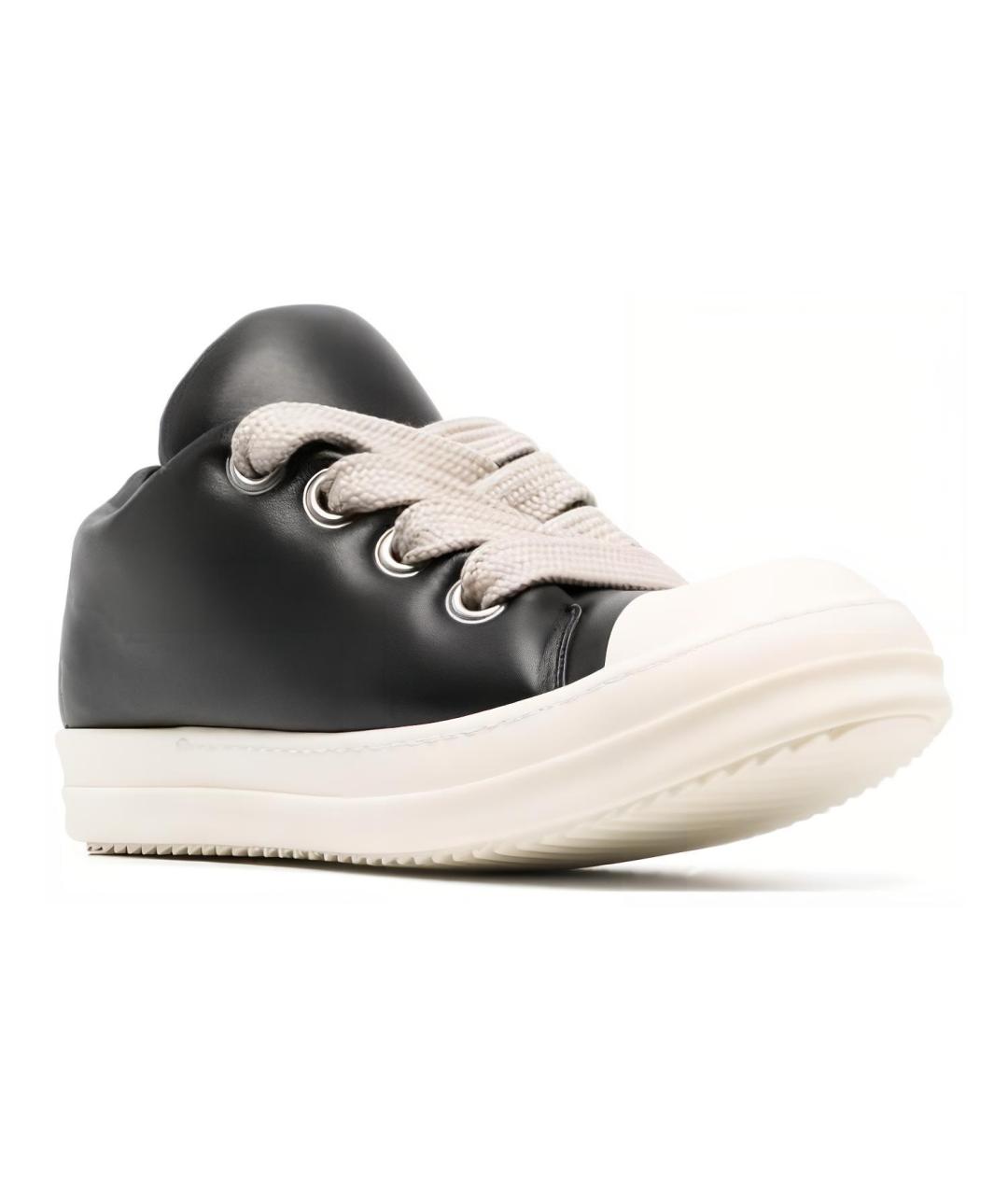 RICK OWENS Черные кожаные кеды, фото 2
