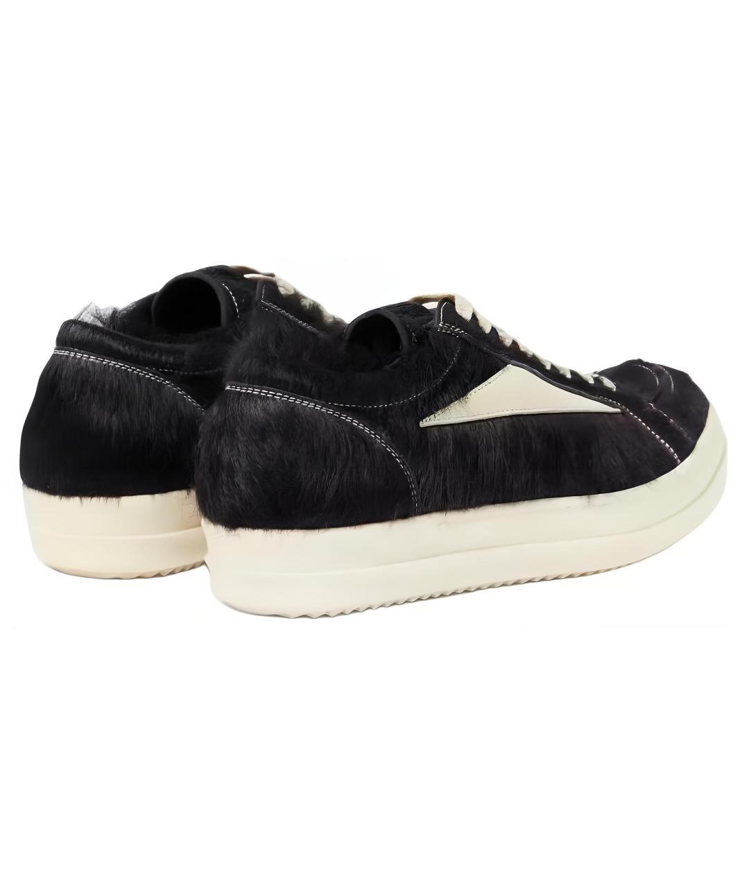 RICK OWENS Черные низкие кроссовки / кеды, фото 4