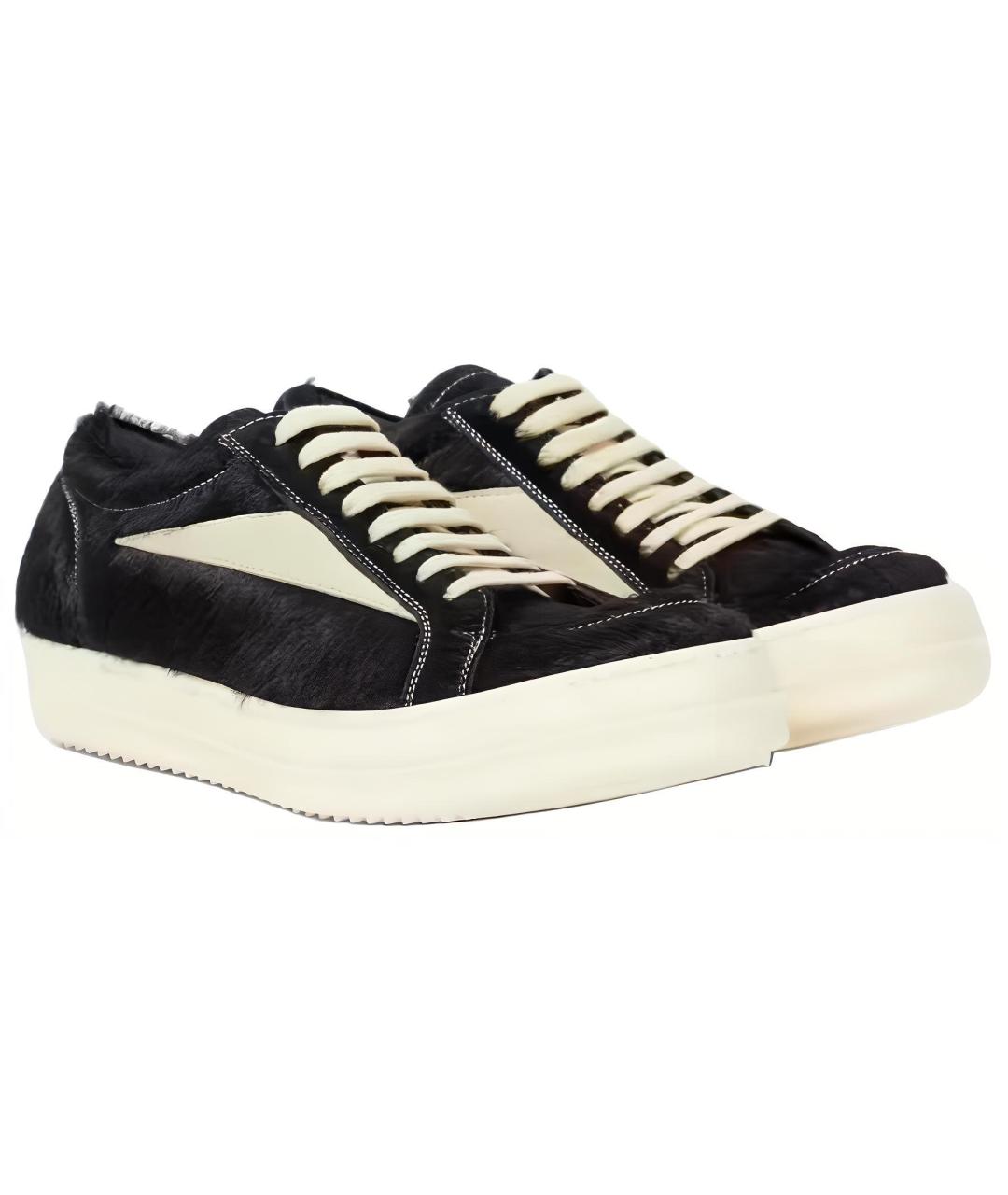 RICK OWENS Черные низкие кроссовки / кеды, фото 3