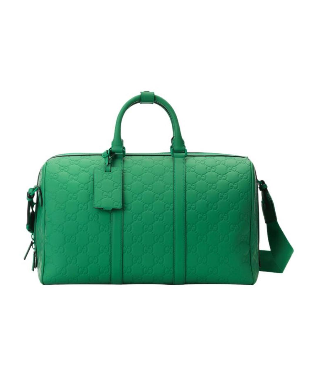 GUCCI Зеленая кожаная дорожная/спортивная сумка, фото 9
