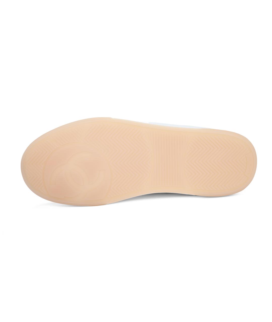 CHANEL Белые кожаные кроссовки, фото 5