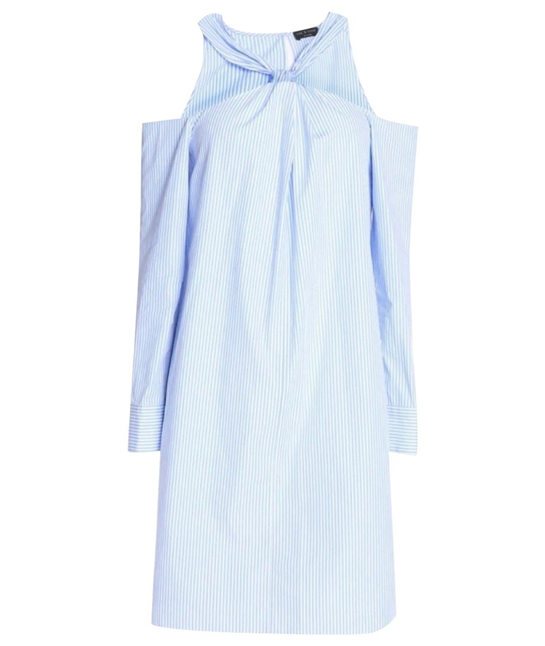 RAG & BONE Голубое хлопковое повседневное платье, фото 1