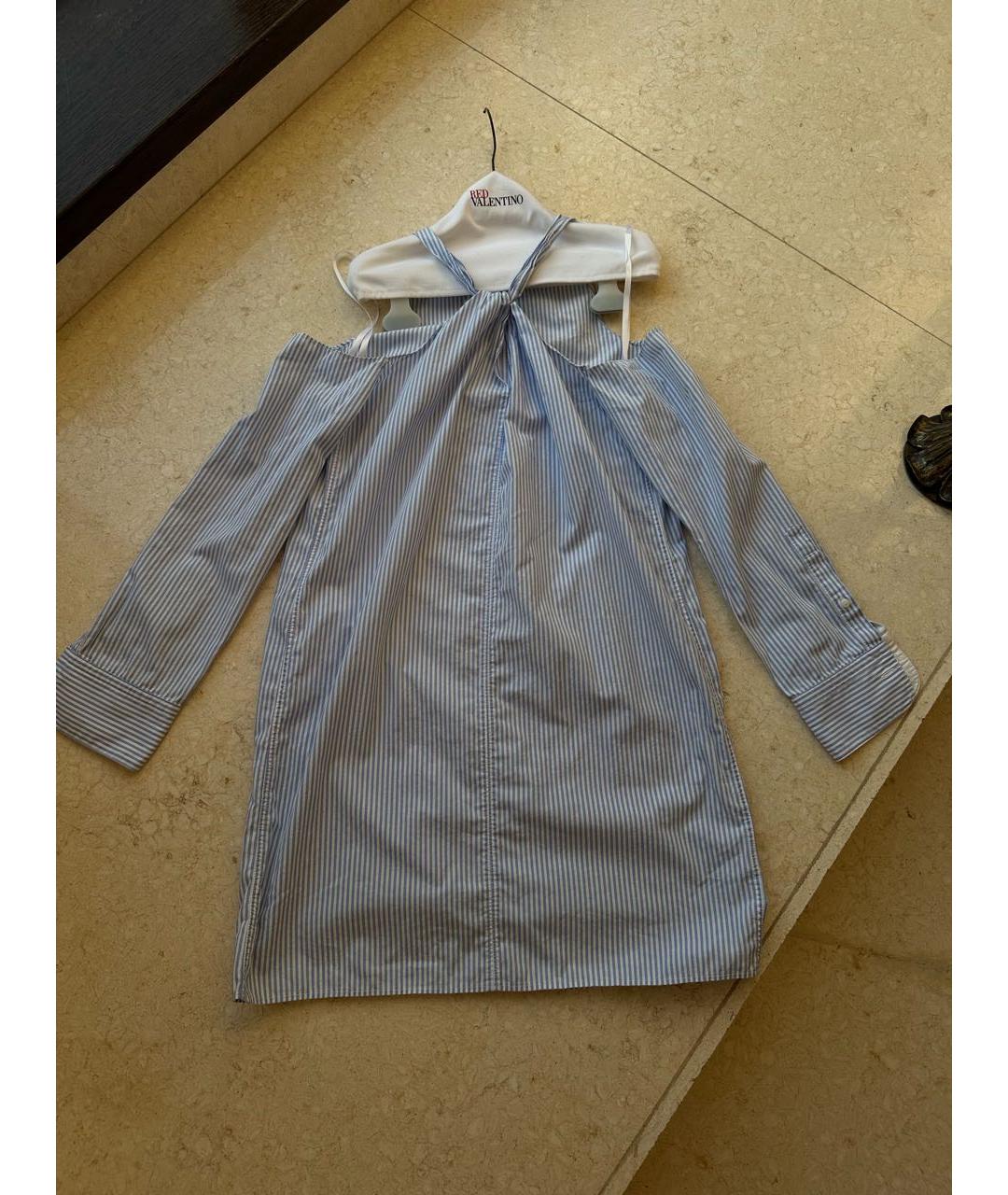 RAG & BONE Голубое хлопковое повседневное платье, фото 2