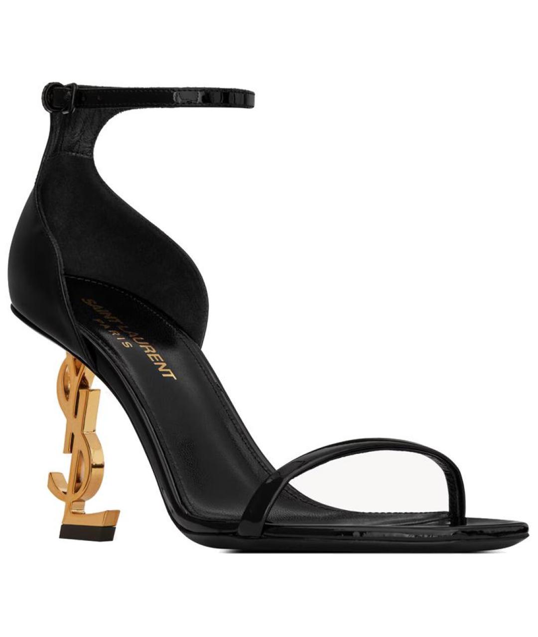 SAINT LAURENT Черные кожаные босоножки, фото 3