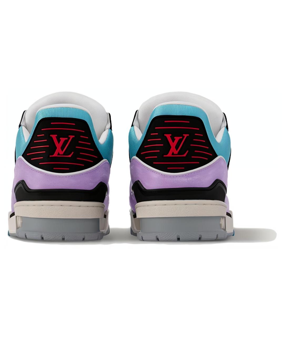 LOUIS VUITTON Синие кожаные низкие кроссовки / кеды, фото 4