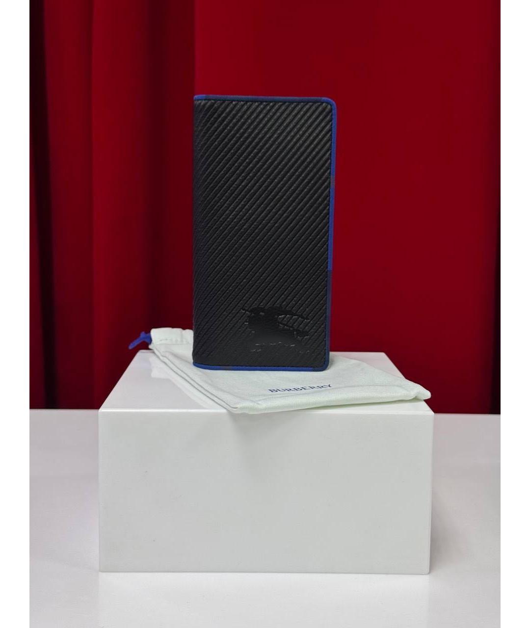 BURBERRY Черный кожаный кошелек, фото 4