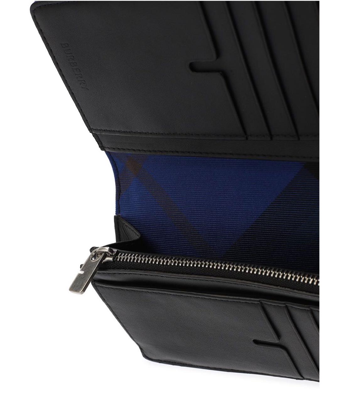 BURBERRY Черный кожаный кошелек, фото 3